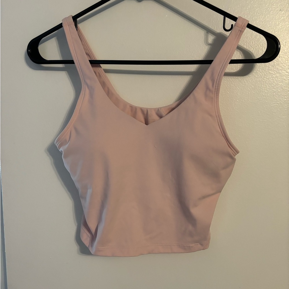 cropped pink tank top with padding
